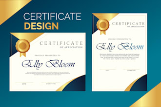 design certificates of diploma, appreciation or award