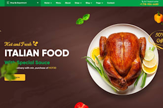 design catering, restaurant, chef and bakery website