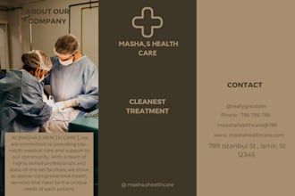 design eye catching medical, clinical, home care, healthcare brochure or flyers