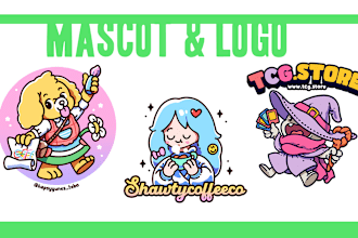 create doodle illustration logo and mascot