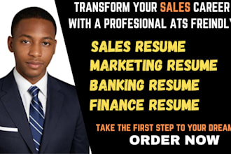 write sales, marketing, banking, finance ats resume writing