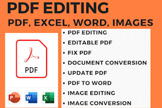 provide editing services in pdf and file conversions