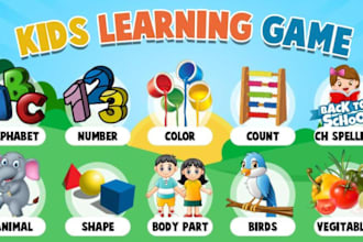 develop unity kids game, 2d educational game, ai learning app, unity mobile game