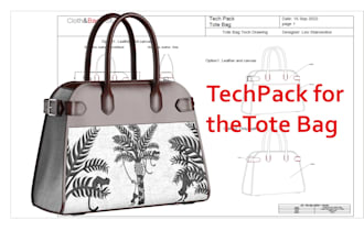 design bags with tech pack, cad pattern and 3d models