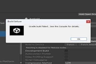 fix unity gradle build failed errors, bugs