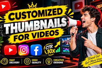 design creative youtube thumbnails social media thumbnails