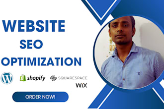 optimize website SEO on wordpress, shopify, wix, squarespace