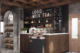 do design your interior for cafe,restaurant,retail stores