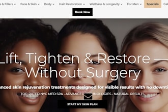design aesthetic clinic website health and wellness medical spa website