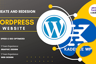 create, redesign mobile wordpress website with kadence block