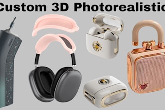 do 3d modelling photorealistic product design 3d design and 3d product rendering