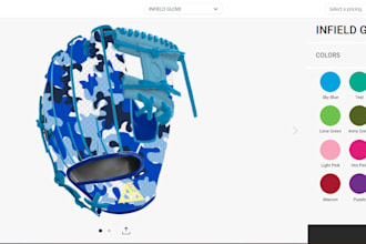 configure 2d 3d glove baseball boxing softball glove  on kickflip or zakeke
