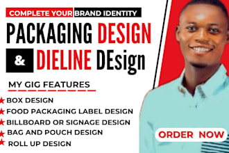 do dieline cut line box design food packaging label design billboard signage