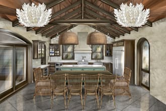 do interior sketch, exterior house