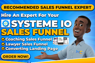 build systeme io sales funnel, course website, systeme io landing page design