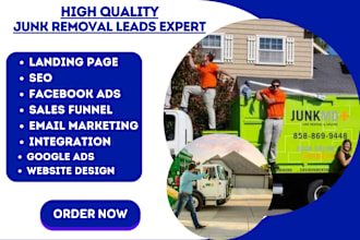 generate quaiity junk removal lead trash removal handyman dumpster leads website