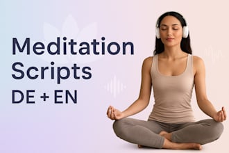 write custom guided meditations for youtube, apps or audio sessions