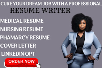 write a professional registered nurse resume, medical, pharmacy and cover letter