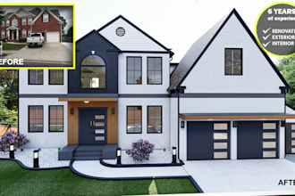 do 3d house exterior renovation, interior design service