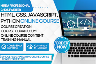 create online course content on java, python html, elearning content development