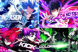 design anime amv video thumbnail in 2 hours