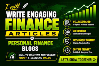write engaging finance articles and personal finance blogs