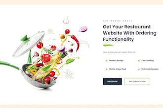 design food restaurant website, with online ordering