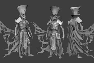 sculpt 3d miniature model, warhammer 40k figurine for 3d printing zbrush blender