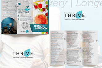 create bifold trifold food menu flyer and price menu flyer for restaurant or spa