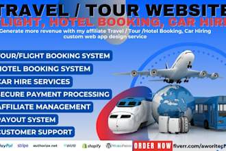 do automated travel affiliate website, tour website, flight booking website, app