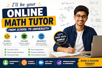 be your online math tutor from school to university