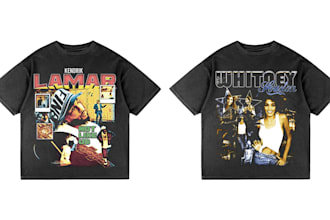 do vintage bootleg tshirt designs in 1 day