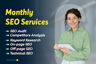 complete monthly SEO services including on page, offpage, technical optimization