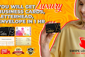design luxury business cards, letterhead, envelope in 1 hr