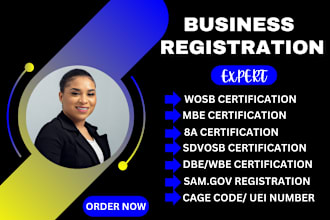 get you registered on sam gov, cage code, uei, do wosb, mbe, wbe, 8a, vosb