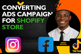 set up sales facebook instagram ads tiktok ads for marketing shopify store