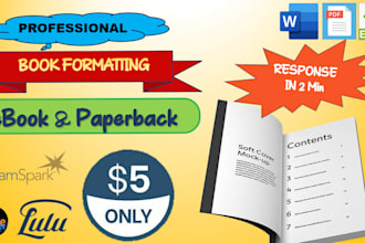 do book formatting, paperback and kindle ebook formatting for KDP, ingramspark