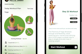 design workout, gym, health, fitness, training and tracking app