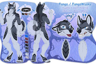 draw custom detailed furry reference sheet nsfw or sfw of your fursona monster