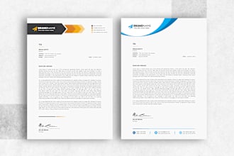 create a professional custom business letterhead design