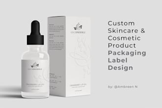 create custom skincare, cosmetic product packaging label design