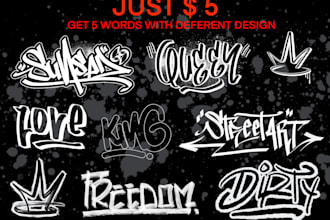 create graffiti lettering typography, text, and font logo