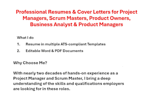craft resume and linkedin profile for project manager, scrum master and more