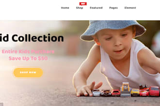 design baby product shopify website baby clothing store baby toy shopify website