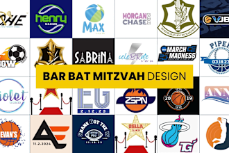 design custom bar or bat mitzvah logo and invitation