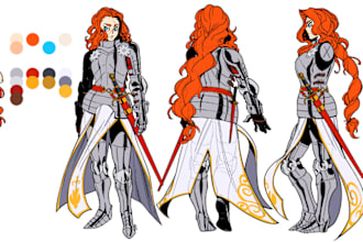 design or draw your character sheet reference in anime style for vtuber model