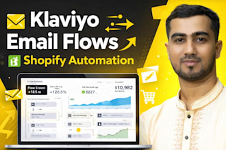setup klaviyo email flows, shopify klaviyo email marketing and automation
