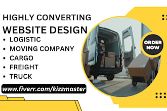 design logistics moving company cargo freight trucking website