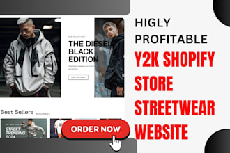 build highly profitable y2k shopify store streetwear shopify store y2k website