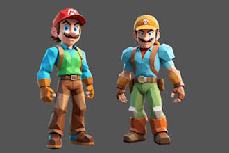 model 3d low poly ps1, n64 style, 3d rigging uv mapping retro model 3d game